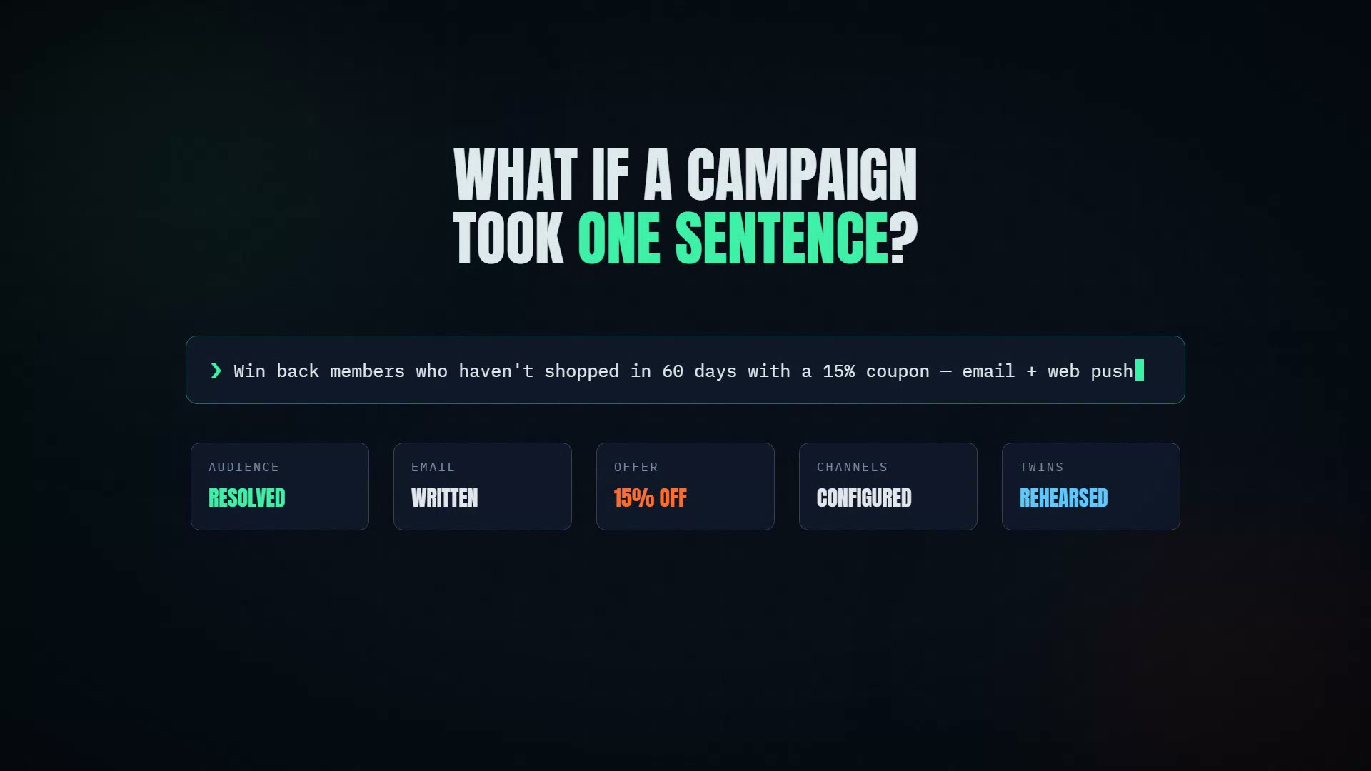 One Sentence. One Campaign.